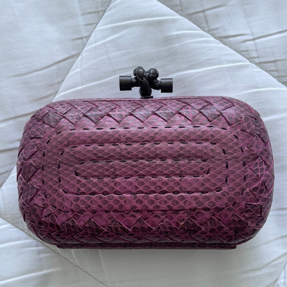 Pink Bottega Veneta Knot Clutch